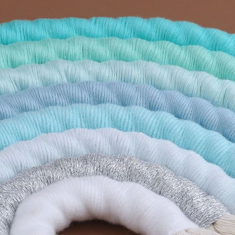 Arc en ciel macramé bleu