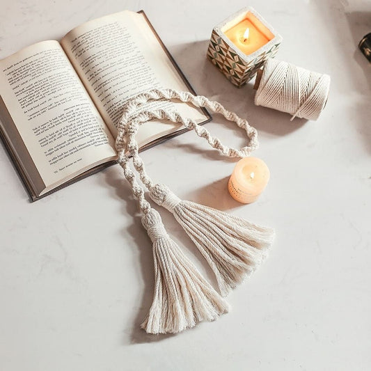 Attache rideau corde macramé