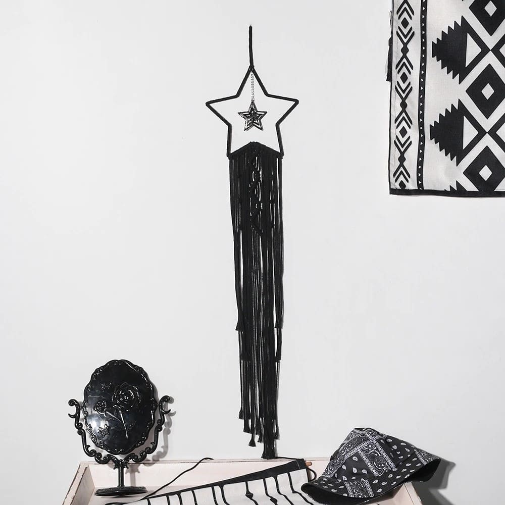 Attrape rêve noir macramé