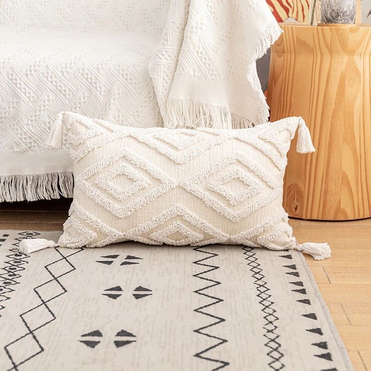 Coussin déco bohème macramé