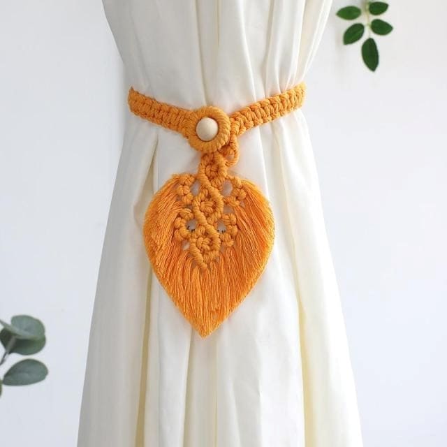 Embrasse rideau feuille macramé