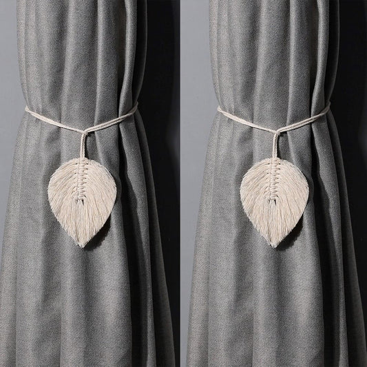 Embrasse rideau plume macramé