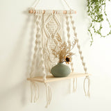 Étagère murale macramé