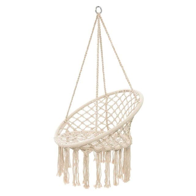 Fauteuil suspendu en macramé