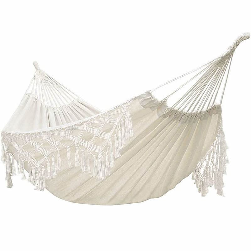 Hamac macramé blanc