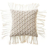Coussin macramé vert