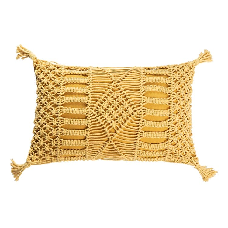 Coussin rectangulaire en macramé