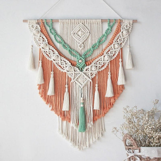 Macramé mural 2 couleurs