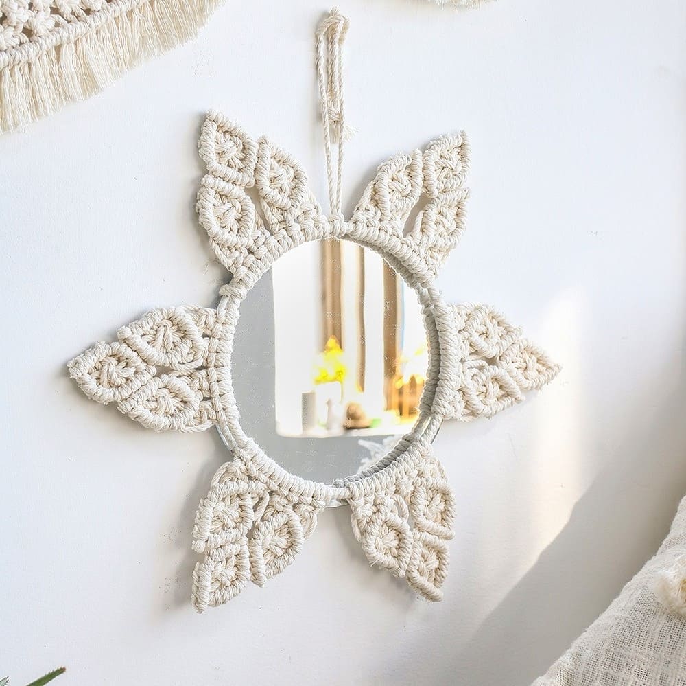 Miroir bohème chic macramé