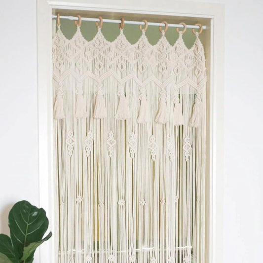 Rideau de porte macramé