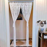 Rideau macramé en coton écru