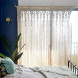 Rideau macramé en coton écru