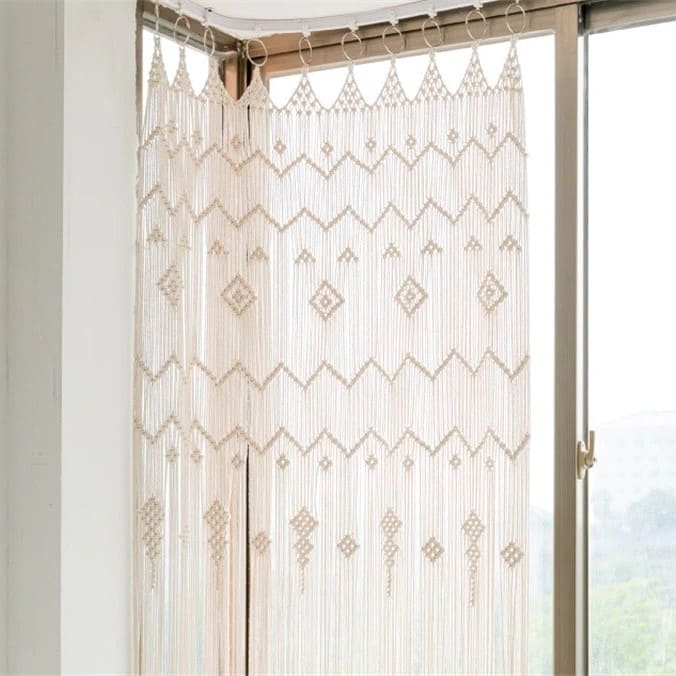 Rideau macramé fenêtre