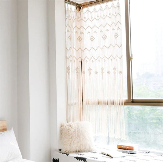 Rideau macramé fenêtre