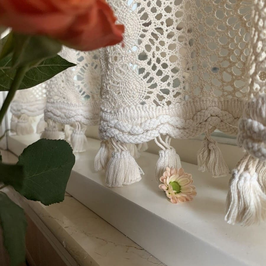 Rideaux macramé brise-bise