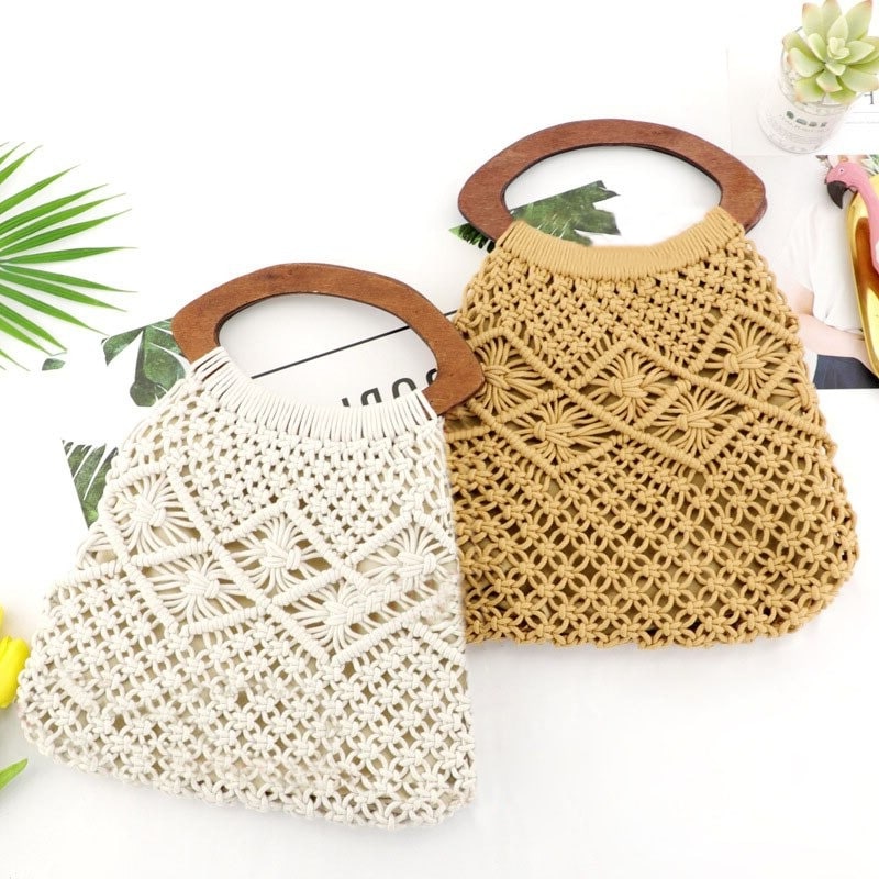Sac crochet en macramé