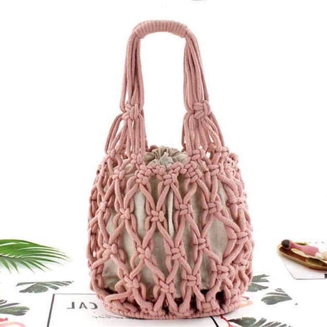 Sac en corde macramé