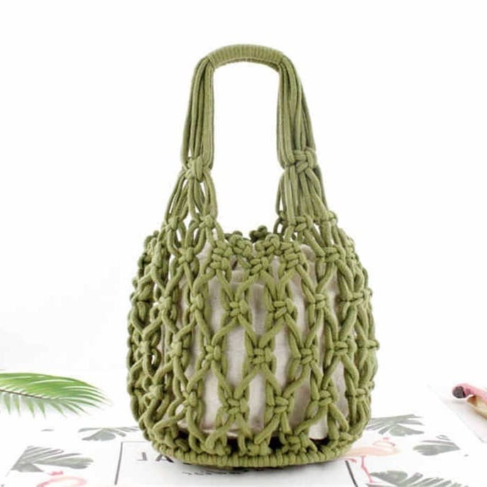 Sac en corde macramé