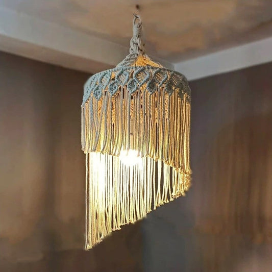 Abat-jour spirale macramé