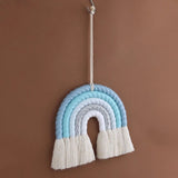 Arc en ciel macramé bleu