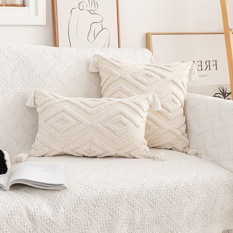 Coussin déco bohème macramé