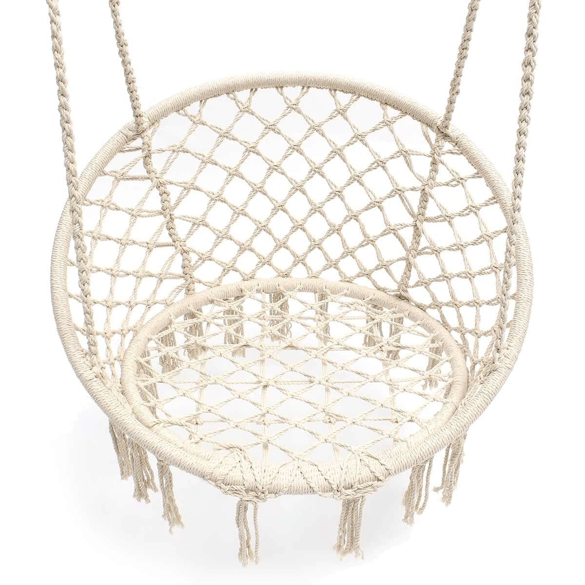 Fauteuil suspendu en macramé