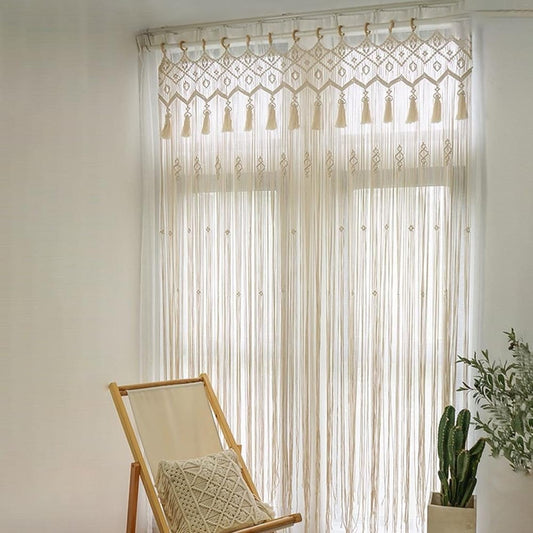 Grand rideau macramé