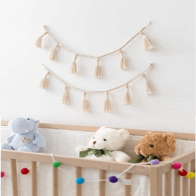 Guirlande macramé pompon