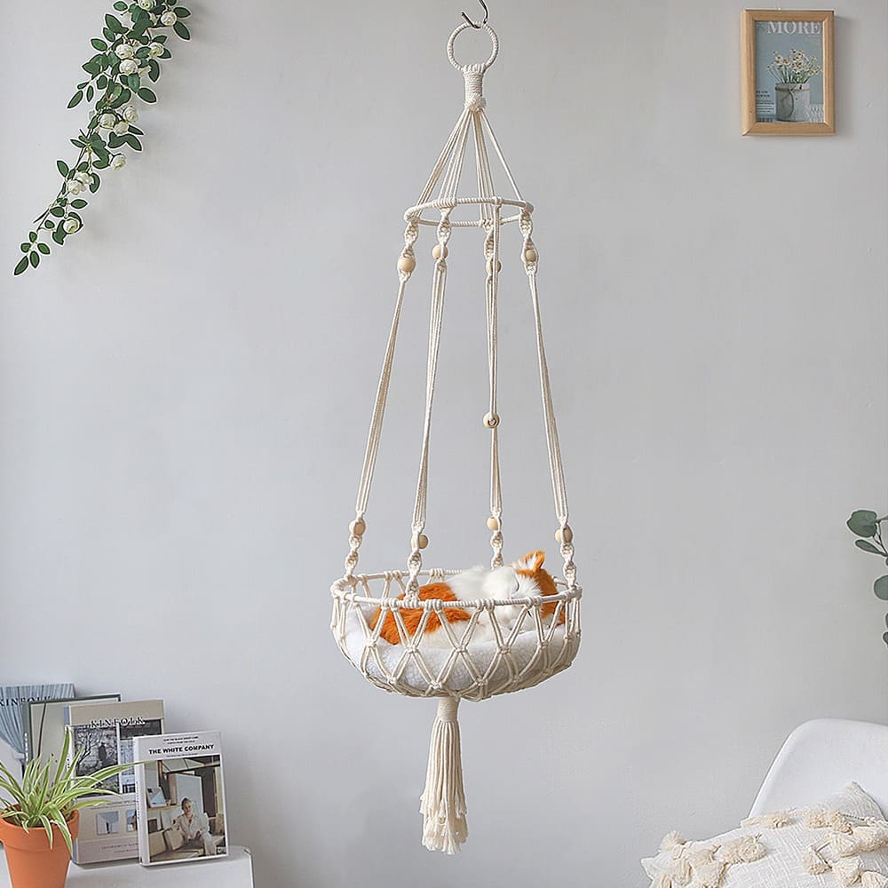 Hamac pour chat en macramé