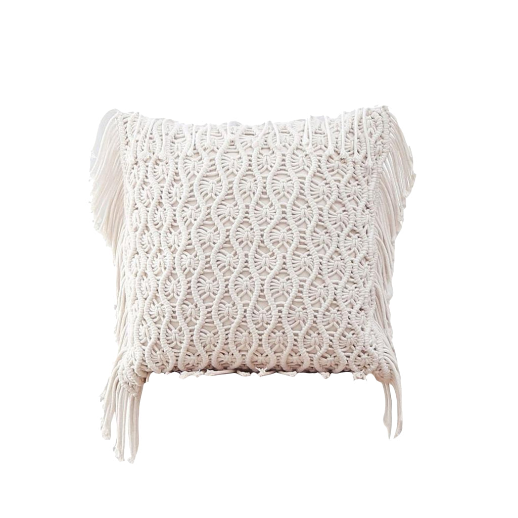 Housse de coussin bohème en macramé