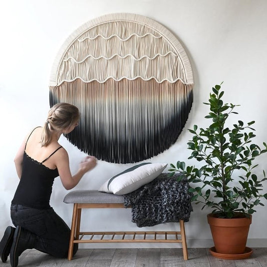 Macramé mural rond