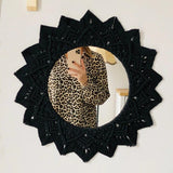 Miroir macramé noir