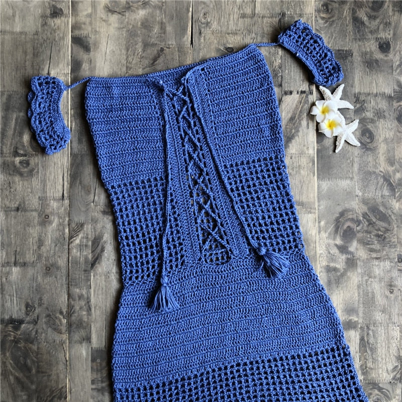 Robe macramé plage