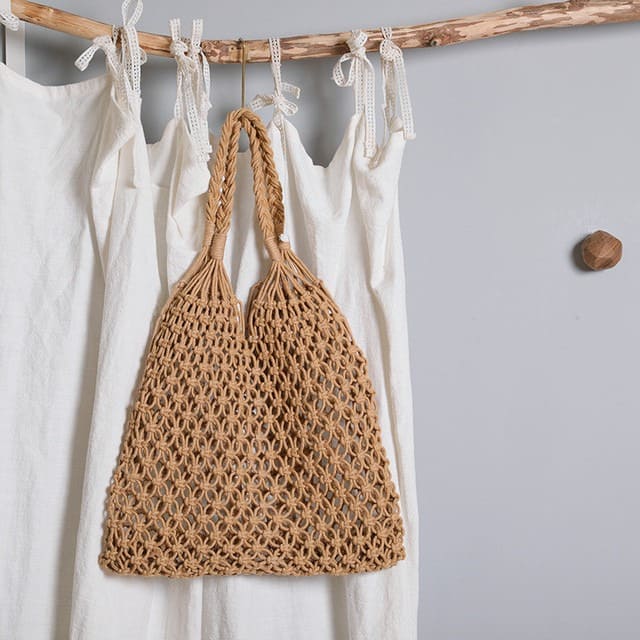 Sac filet en macramé