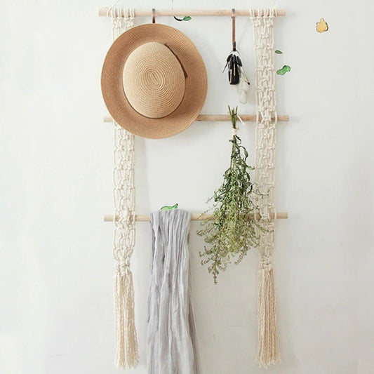 Support mural macramé